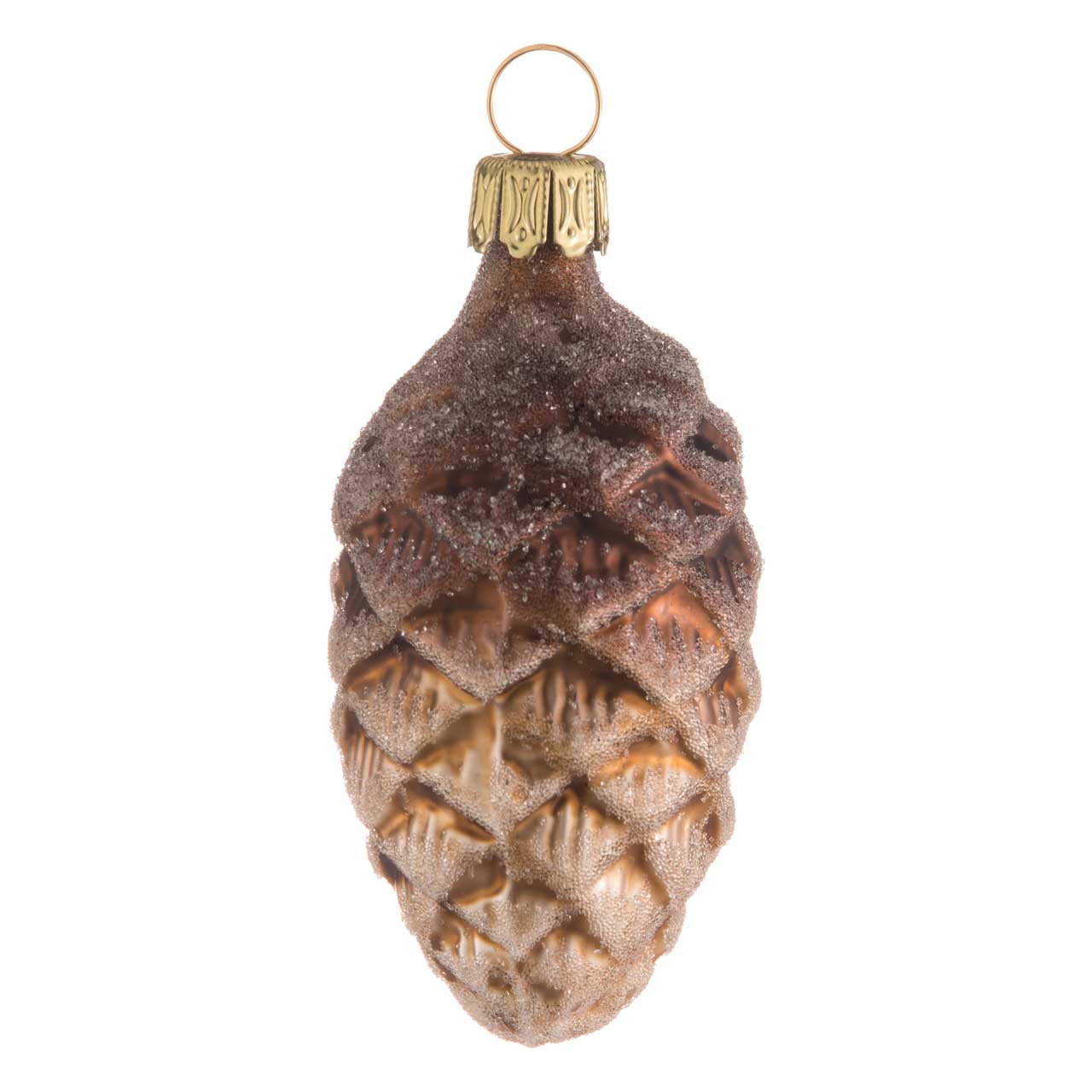 Pine cone, brown frosted